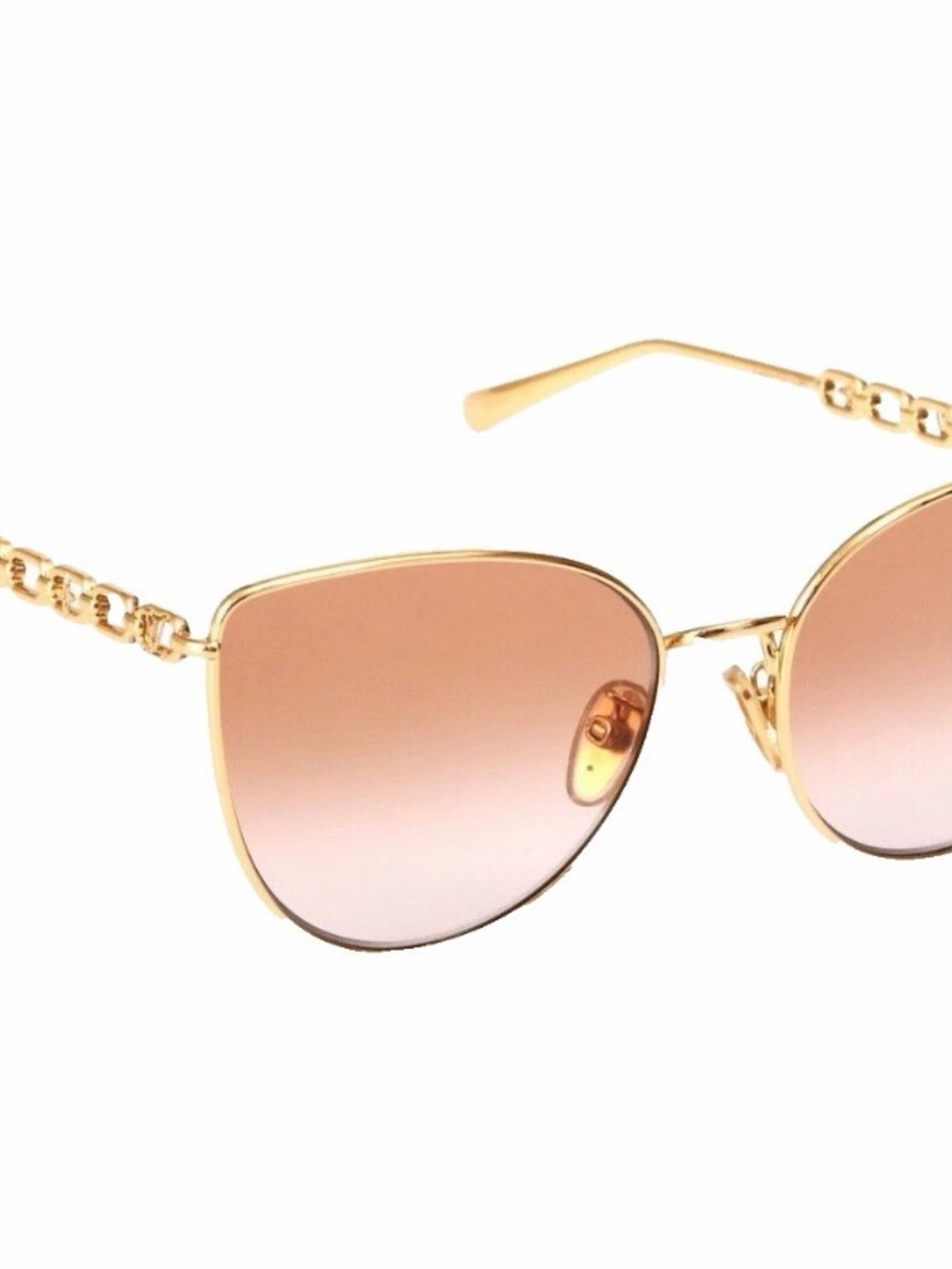 LOUIS VUITTON WOMEN'S  MY LV CHAIN SUNGLASSES Z1522E GOLD Pre-Owned Authentic - Picture 2 of 11